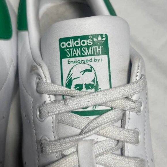Adidas Stan Smith White Leather Sneakers Shoes Fairway Green 10 - Picture 4 of 7